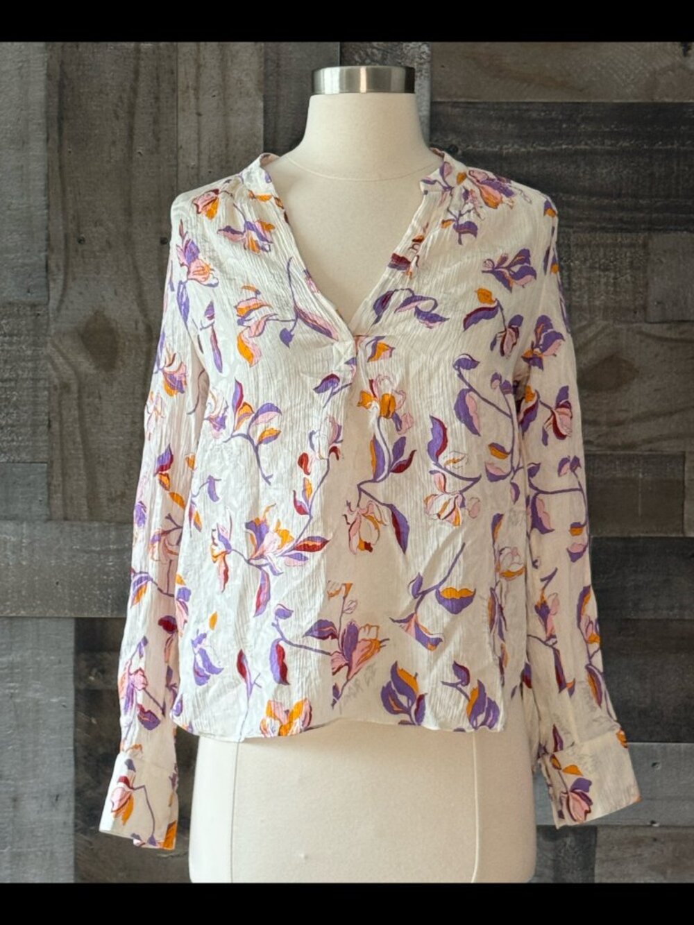 Zadig & Voltaire Tink Jac Cut Flowers top xsmall floral silk euro summer boho
